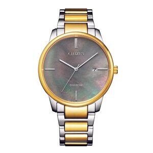Citizen Eco-Drive Women's Silver Gold Date Indicator Watch 39MM BM7524-87Y